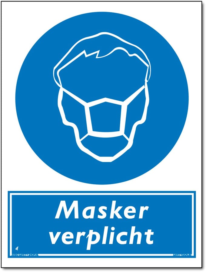 Masker verplicht bord - Forex - 30 x 40 cm