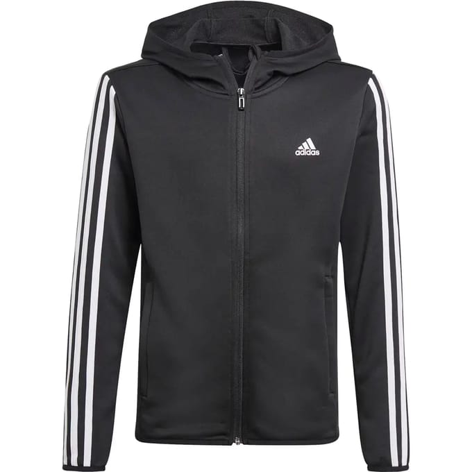 Kinder sweatshirt met capuchon en ritssluiting adidas D2M 3-Bandes