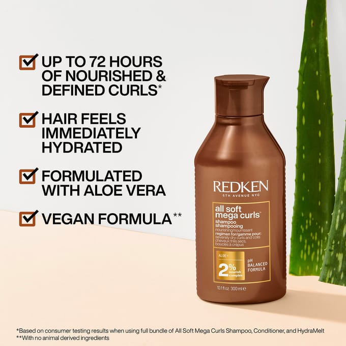 All Soft Mega Curls Shampoo 300 ml – Shampoo, Hydrating, For Severely Dry Curls, Aloe Vera, Suitable For Daily Hair Care Routine
