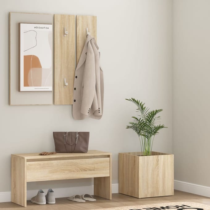 vidaXL - Garderobe - set - bewerkt - hout - sonoma - eiken
