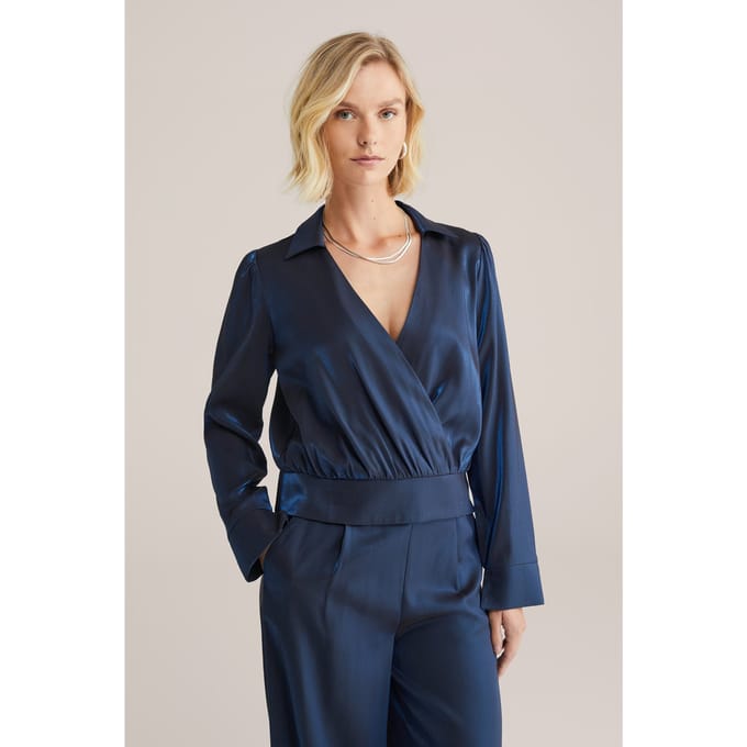 We Fashion Blouse Dark Blue Größe: XL | Blusen Outlet | Damen | Blau