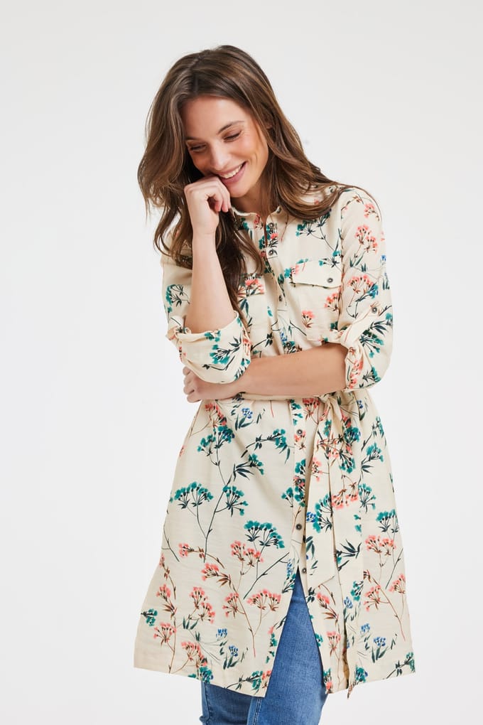 DIDI Tunic Pepper Jasmin Print Maat: 48 | Blousejurken Outlet | Dames | Beige