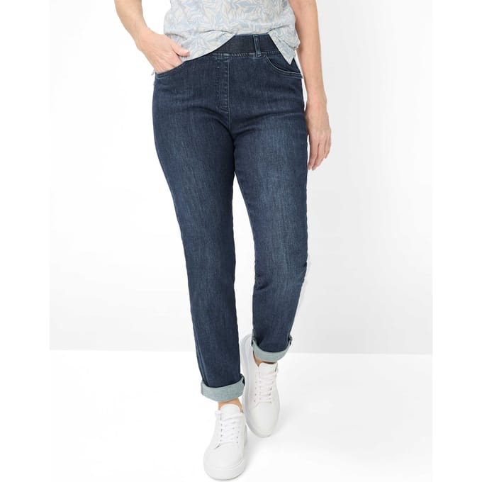 Raphaela by Brax Dames Instapbroek  Style LAVINA JOY STONED SLIGHTLY USED, denim blauw regular, maat 36