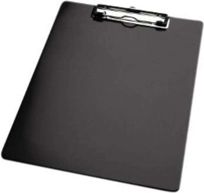 10x Klembord LPC A4 staand met kopklem zwart - set 10 stuks