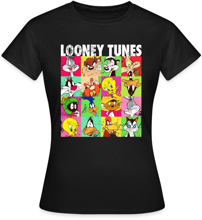 Looney Tunes Karakters Collage T-Shirt Dames