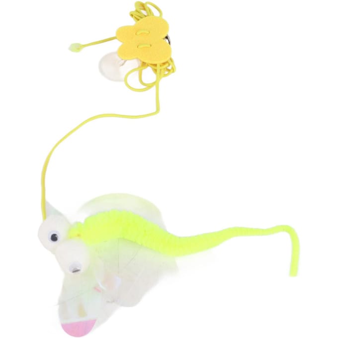 Jouet pour chat à suspendre à la porte, conception à crochet, réduit la solitude, exercice de saut, jouets interactifs pour chat, corde extensible yellow