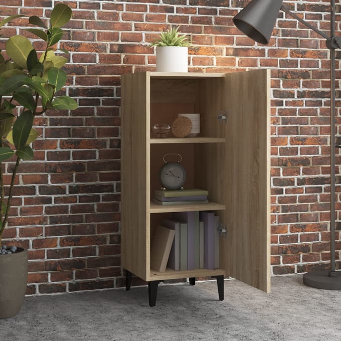 vidaXL - Dressoir - 34,5x34x90 - cm - bewerkt - hout - sonoma - eikenkleurig