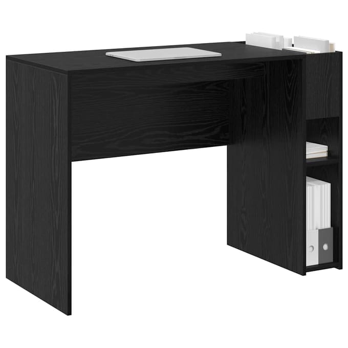 vidaXL - Bureau - Zwart - Eiken - Bewerkt - hout - 109 - x - 50 - x - 78 - cm