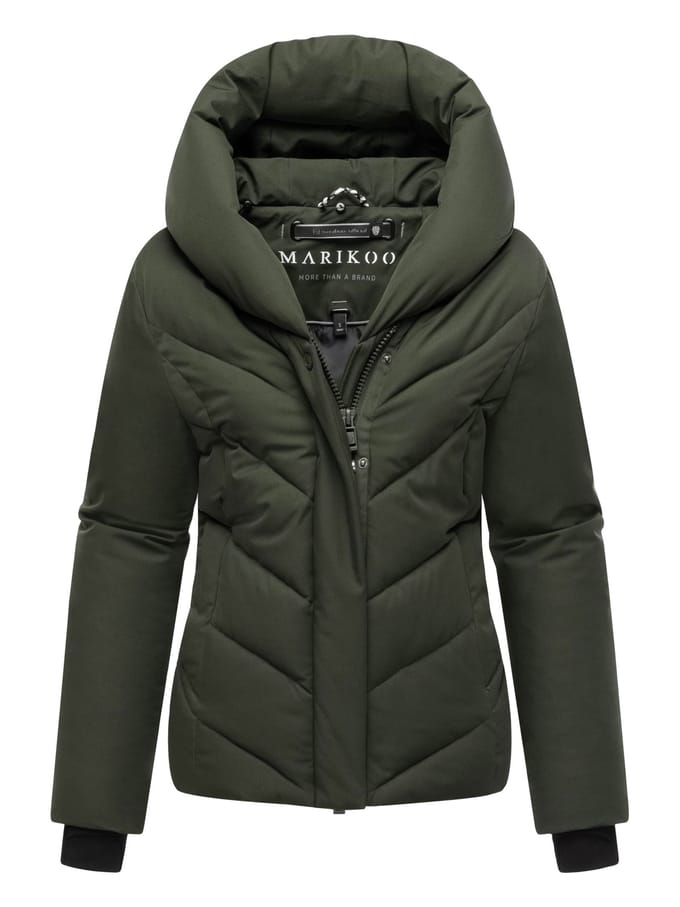 Marikoo dames gewatteerde winterjas Nadiraa met 2-in-1 design & capuchon