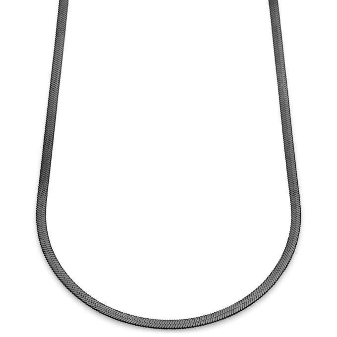 Essentials | 5 mm Gunmetal Zwarte Ketting met Visgraatschakels