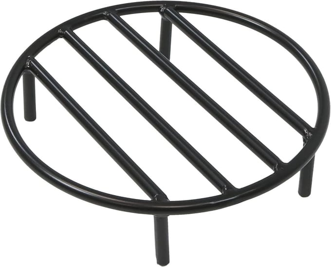 Ronde Stalen Vuurkorf met Houten Rooster - 30,5 cm