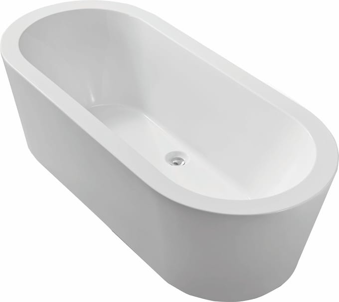 Xellanz Bianco vrijstaand ligbad 178 x 80 cm acryl glans wit met waste glans wit