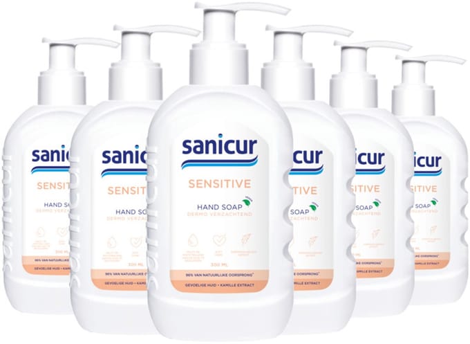 Sanicur - Handzeep Sensitive - 6 x 300 ml - Voordeelverpakking