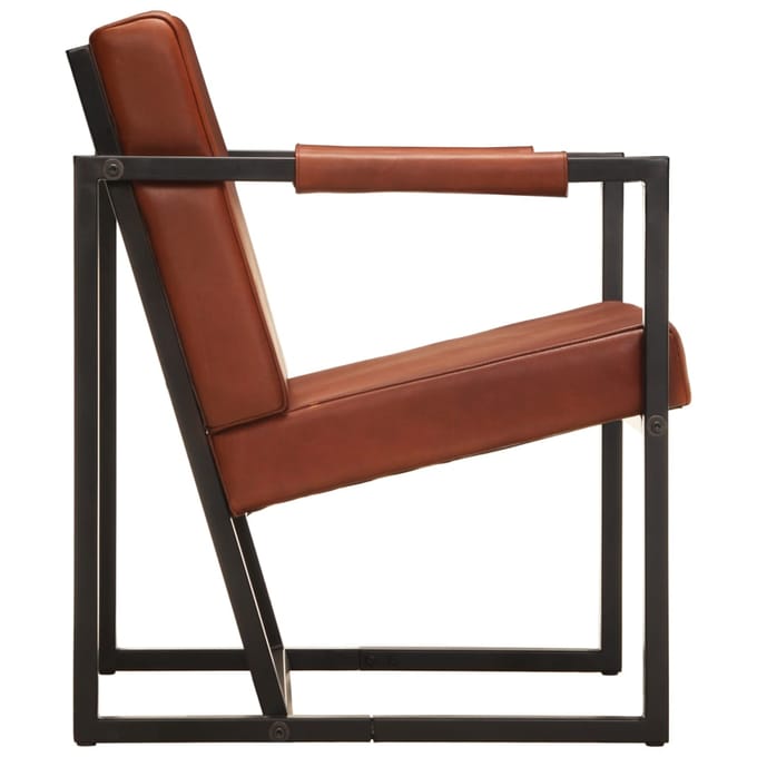 vidaXL - Fauteuil - echt - leer - bruin