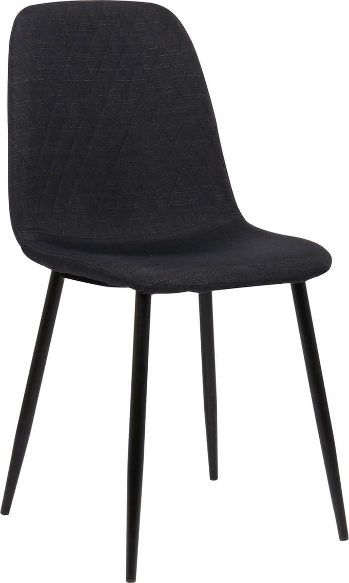 CLP Giverny Eetkamerstoel - Zonder armleuning - Metaal frame - zwart Stof