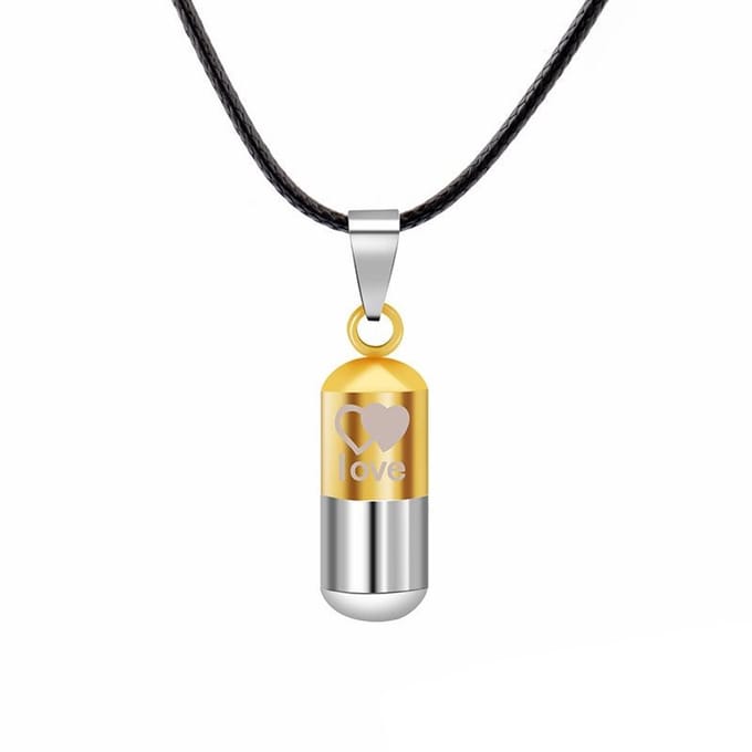 Fako Bijoux® - Ketting Ashanger / Assieraad - Love - Goudkleurig