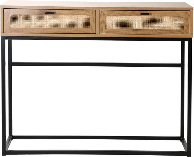 CALICOSY - Console met 2 lades in rotan 100x35x80cm