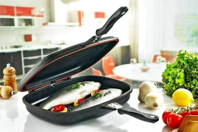 Dubbele Koekenpan 36 cm met Lavasteen Antiaanbaklaag