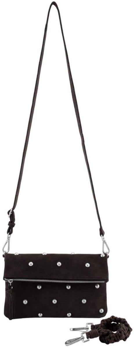 FREDsBRUDER Leren schoudertas Endless Beads Flap Bag Brown bruine