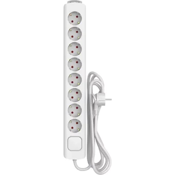 Sencys Stekkerdoos 8-voudig Wit 3 Meter