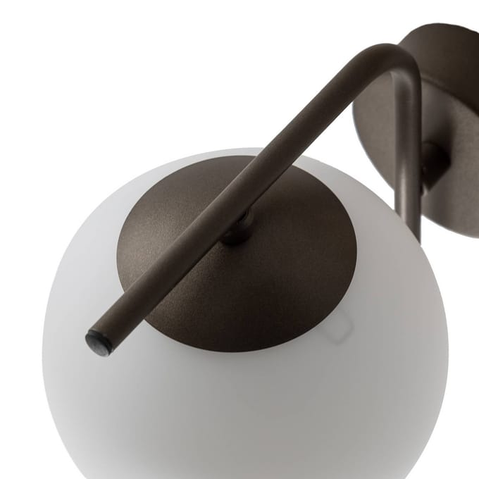 Domiluce Aurora wandlamp, bruin, glas, 17 cm hoog, globe, E14