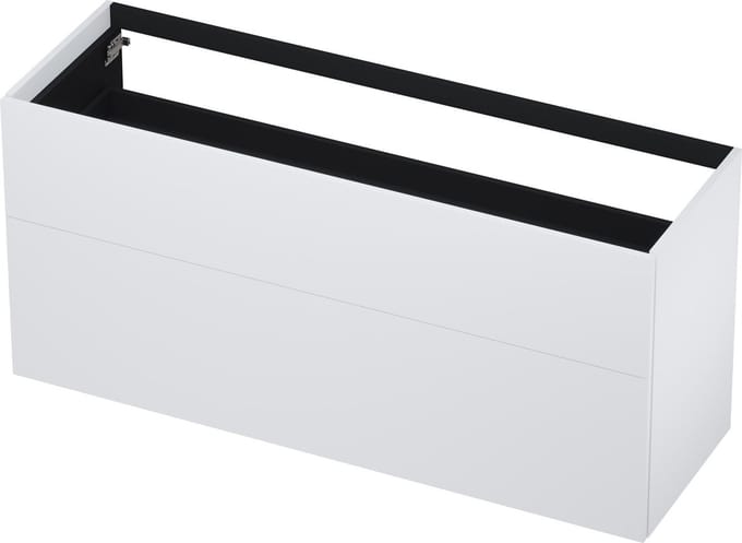 INK® wastafelonderkast 2 laden greeploos push to open gelakt 140x45x65cm, mat wit