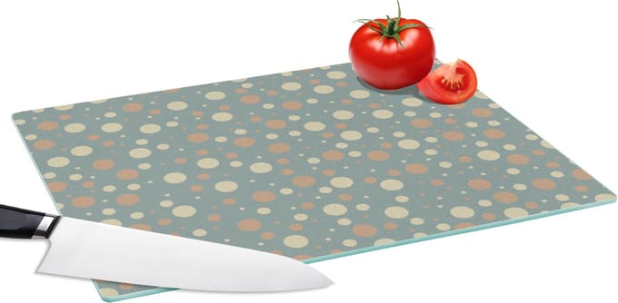Glazen Snijplank - 39x28 - Stippen - Patroon - Grijs - Snijplanken Glas