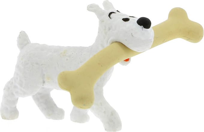 Kuifje PVC Beeldje Bobbie met Been 5 cm
