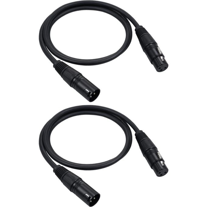 Câble de signal DMX512 Câble Canon/Câble de microphone/Câble de microphone Câble XLR Noir 100cm&2pcs
