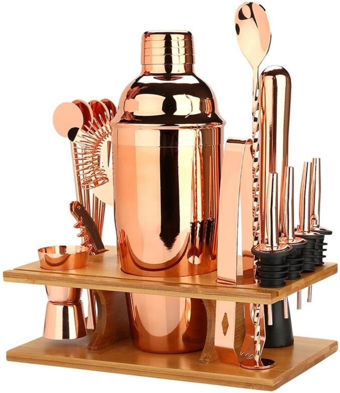 Loft Home® Cocktail set | Cocktail shaker | Shaker | Cocktail shaker set | Roze | Rose goud | Complete set