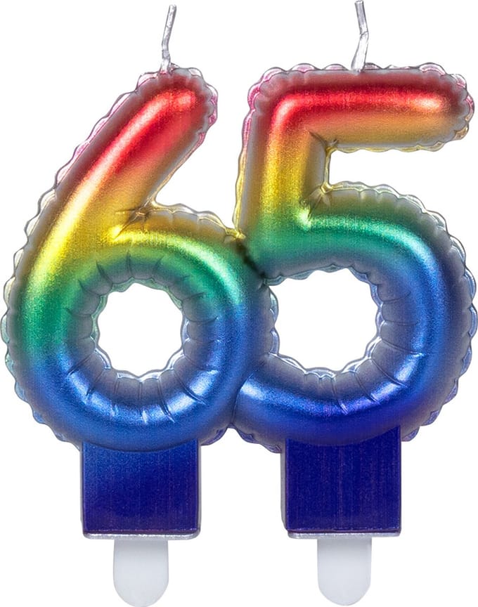 Boland - Kaarsje '65' regenboog 65 Multi - Regenboog - Regenboog