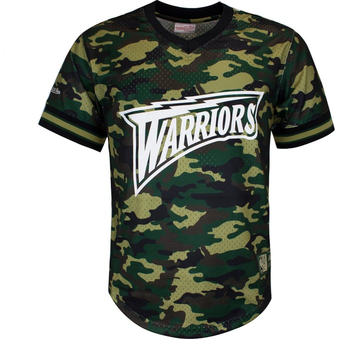 Mitchell & Ness NBA Golden State Warrior Camo Mesh Heren T-shirt