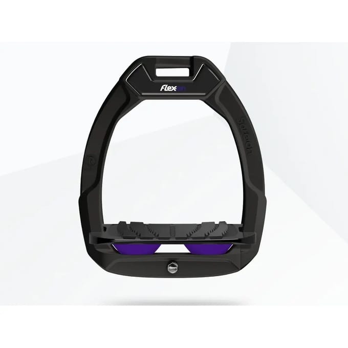 Veiligheidseindes voor paardrijden Ingebogen Grip Zwart/Zwart/Paarse Flex-On Safe-On