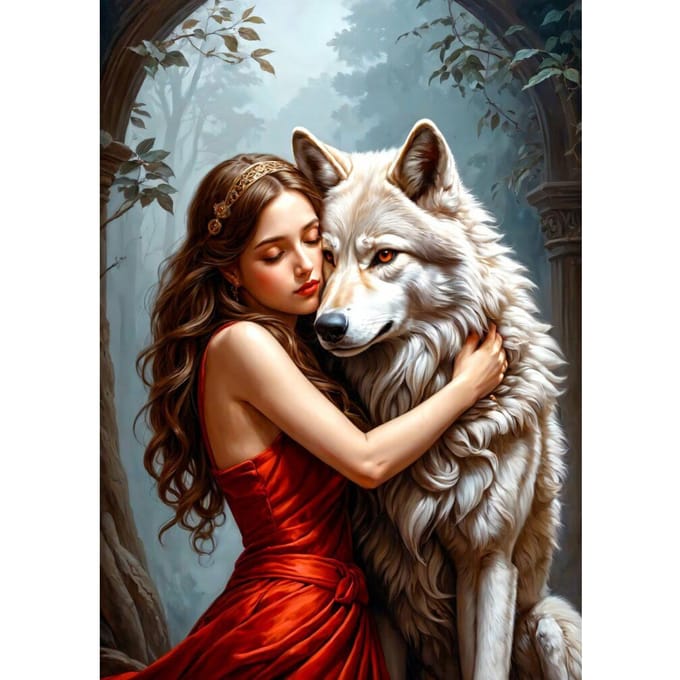 Enjoy Puzzle legpuzzel Lady and the Wolf 1000 stukjes dieren.