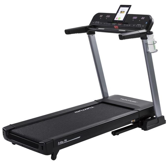 Tunturi Fitrun 70i Loopband Opklapbaar - Hardloopband met 19 trainingprogramma's - 15 Electronische Hellingshoeken - LCD Monitor - 0,8 - 20 km/u