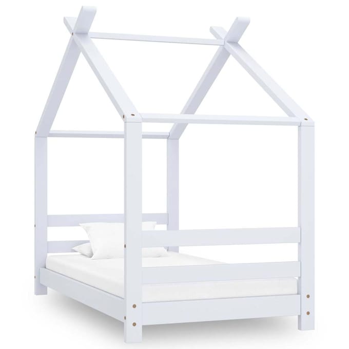 vidaXL - Kinderbedframe - massief - grenenhout - wit - 70x140 - cm