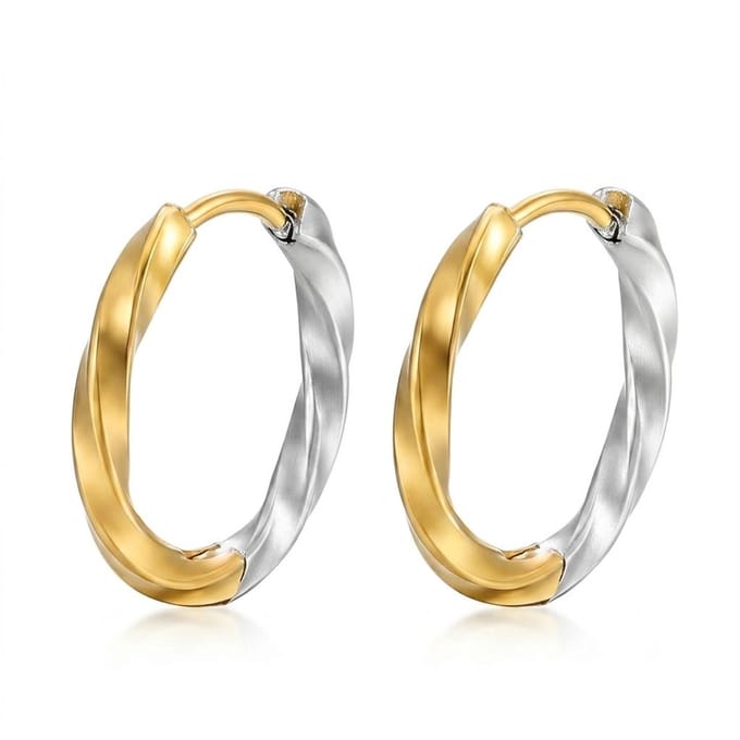 WeLoveSilver - oorbellen - chirurgisch staal - twisted design - 20mm