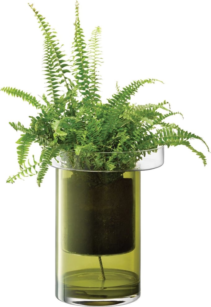 L.S.A. - Balcony Vaas ø 35 cm met Bewateringssysteem - Glas - Groen -