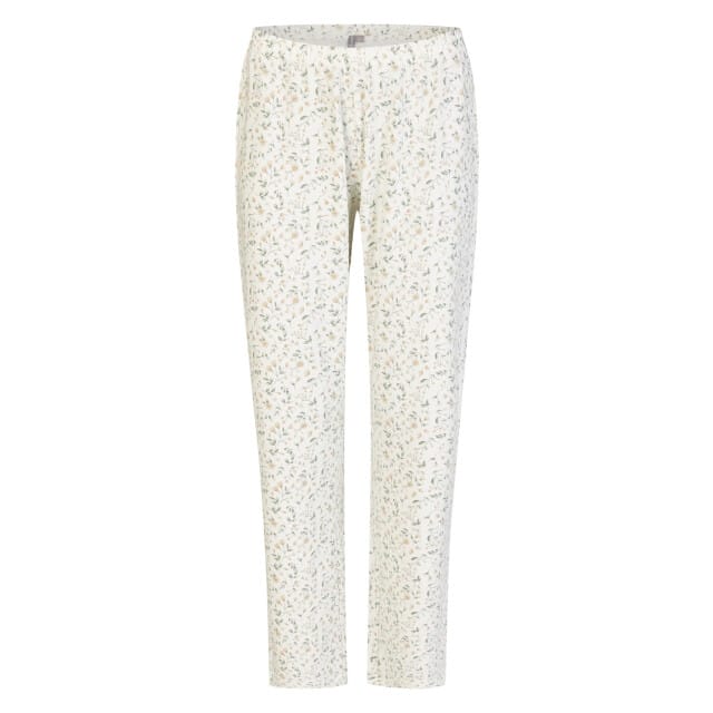 By Louise Dames Pyjama Set Lang Interlock Groen/Wit Gebloemd - Maat S