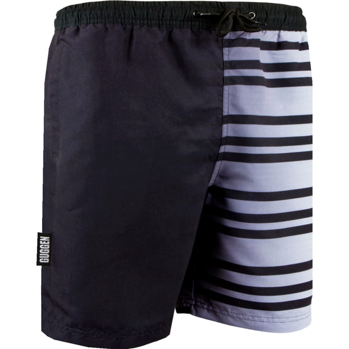 Zwemshort voor Heren met Patroonstrepen Wit Zwart