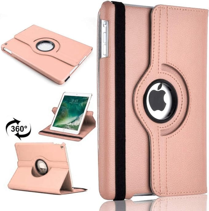 Draaibaar Hoesje 360 Rotating Multi stand Case - Geschikt voor: Apple iPad 4 9.7 (2012) inch - Rosegoud