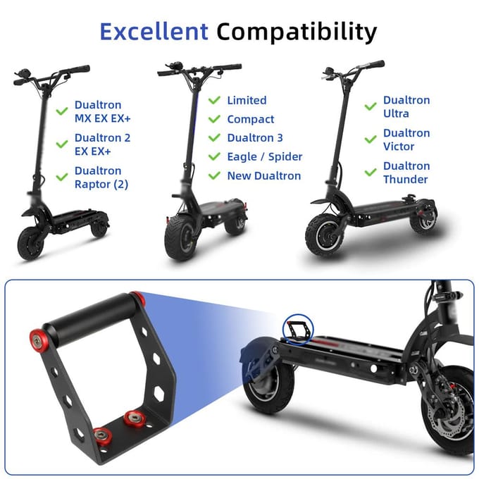 Stuur achterbeugel Universele handgreepset Aluminium elektrische scooter Gemodificeerde accessoires zwart/rood
