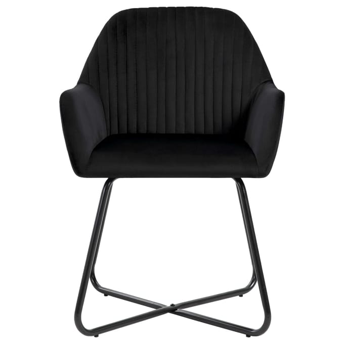 vidaXL - Eetkamerstoelen - 2 - st - fluweel - zwart