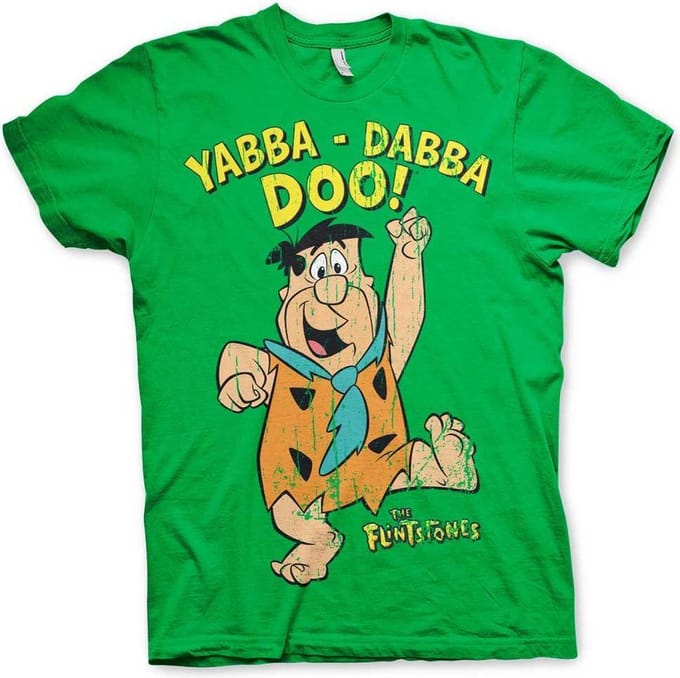 The Flintstones Heren Tshirt -M- Yabba-Dabba-Doo Groen