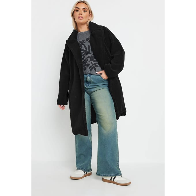 Yours Luxury Jas Van Imitatiebont In Zwart Size 44