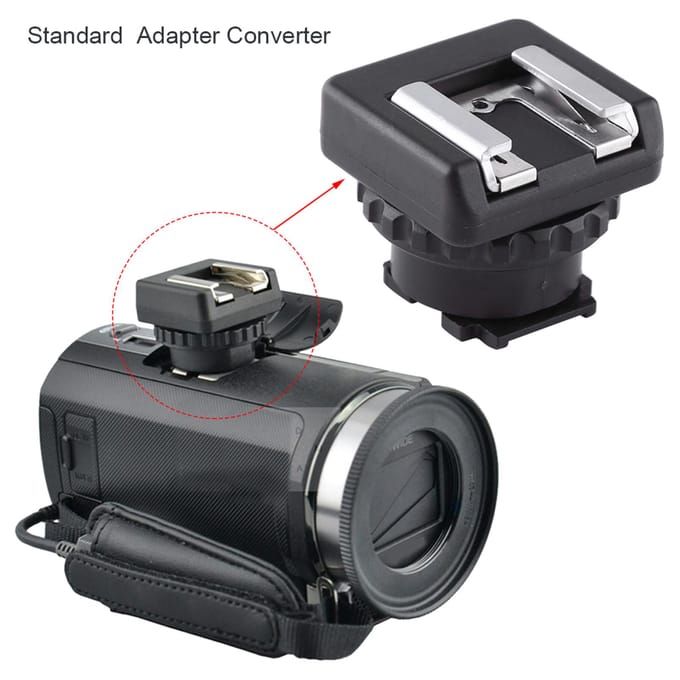 Mini Heavy Duty Standaard Flitsschoen Adapter Converter voor Sony Multi Interface DV Camcorder gray