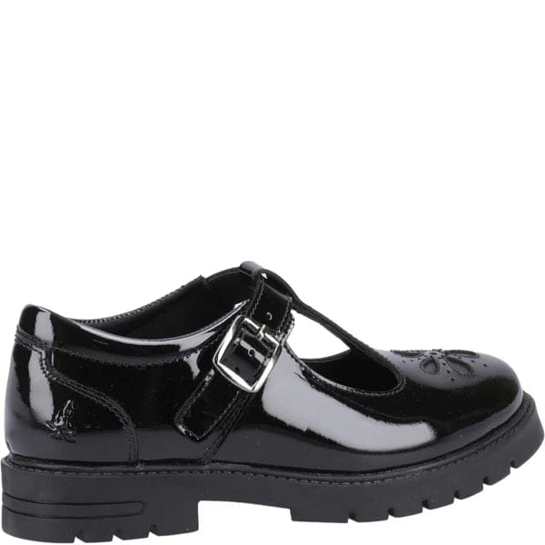 FIONA Meisjes Leren School schoenen Patent Zwart