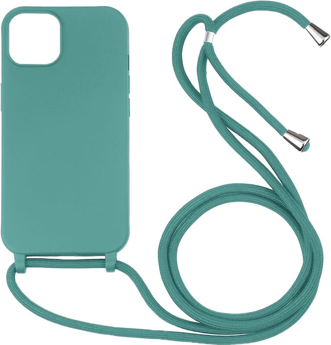 Hoesje geschikt voor iPhone 16e - Backcover - Koord - Softcase - Flexibel - TPU - Mintgroen
