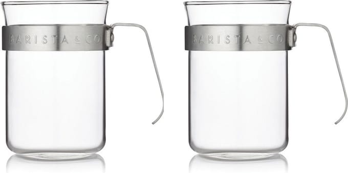 Barista & Co | Koffiebekers - 200 ml - Set van 2 Stuks - Zilver