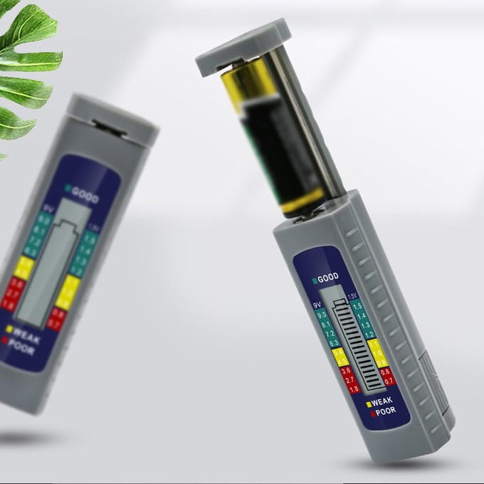 Draagbare Universele Digitale Batterij Tester Checker Batterij Capaciteit Checker voor AA AAA 9V 6F22 1.5V grijs